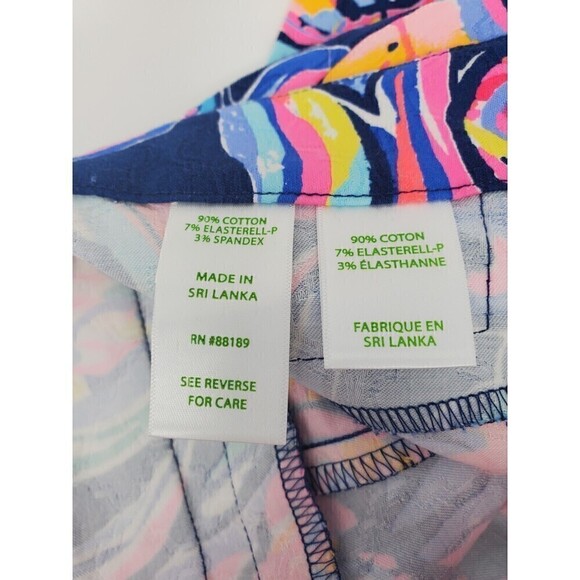 LILLY PULITZER KELLY SKINNY ANKLE PANTS NAVY BLUE BRIGHT PINK FLORAL WOMEN 0 - Picture 8 of 16